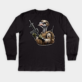 Tactical  Ostrich Kids Long Sleeve T-Shirt